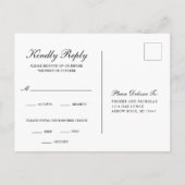 UAwg für die formelle Schwarz-Weiß-Hochzeit Einladungspostkarte (Rückseite)