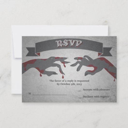 UAWG für eine Zombie-Hochzeit RSVP Karte (Vorderseite)