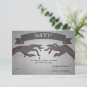 UAWG für eine Zombie-Hochzeit RSVP Karte (Stehend Vorderseite)