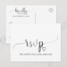 UAwg für einfache Silver Foil Calligrafy Einladungspostkarte
