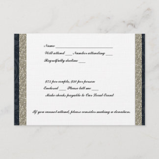 UAWG für extravagante Navy und Silver Event RSVP Karte