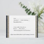 UAWG für extravagante Navy und Silver Event RSVP Karte (Stehend Vorderseite)