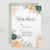 UAwg für grüne Rose Einladung (Vorne/Hinten)