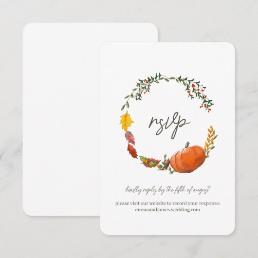 UAwg für Herbst- oder Erntedank-Reaktion RSVP Karte (Vorne/Hinten)