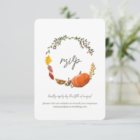 UAwg für Herbst- oder Erntedank-Reaktion RSVP Karte (Stehend Vorderseite)