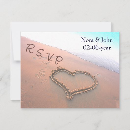 uAwg für Hochzeiten am Strand RSVP Karte (Vorderseite)