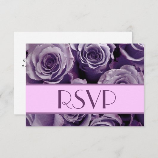 UAWG für Hochzeiten der lila Rose RSVP Karte (Vorne/Hinten)