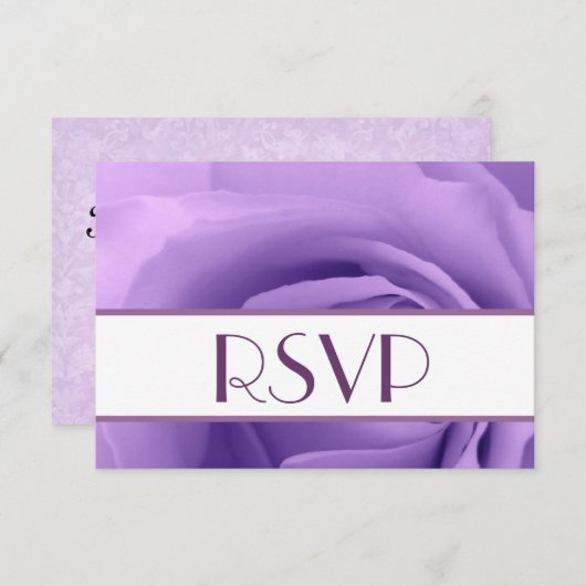 UAWG für Hochzeiten der lila Rose RSVP Karte (Vorne/Hinten)