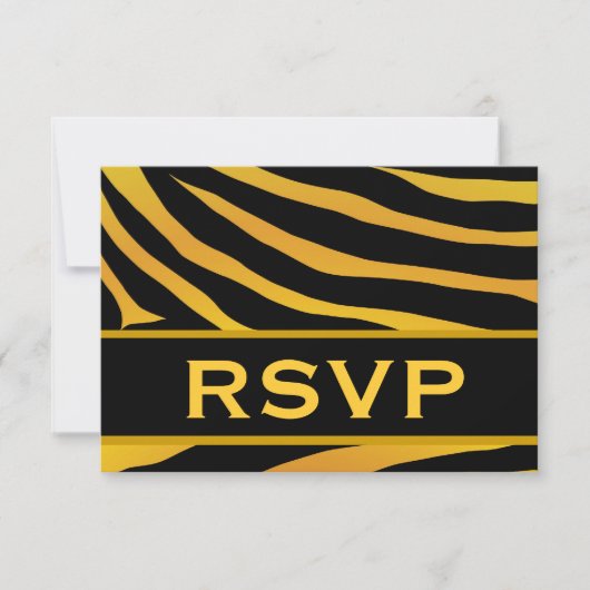 UAwg für Hochzeiten in Gold und Black Tiger RSVP Karte (Vorderseite)