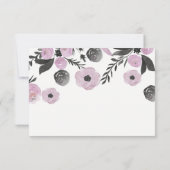 uAwg für Hochzeiten mit lila Wasserfarbe RSVP Karte (Rückseite)