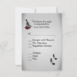 UAwg für Hochzeiten von Violine Music RSVP Karte