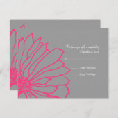UAwg für Hochzeitsfeiern in Pink und Grau RSVP Karte (Vorne/Hinten)