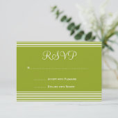 UAwg für Hochzeitsfeiern mit weißem Streifen RSVP Karte (Stehend Vorderseite)