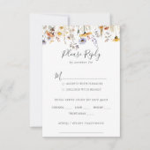 UAwg für Hochzeitsmenüs in der HerbstWildblume RSVP Karte (Vorderseite)