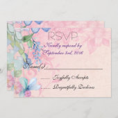 UAWG für hübsche rosa und blaue Wildblumen Einladung (Vorne/Hinten)