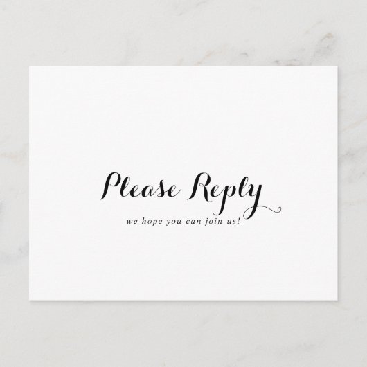 UAWG für Minimalistische Schwarz-Weiß-Menüs Postkarte (Vorderseite)