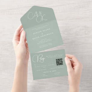 UAwg für Minimalistischen QR-Code für das Sage Gre All In One Einladung