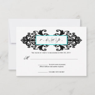 UAWG für mit Monogramm Zierschäden RSVP Karte