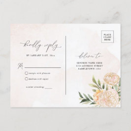 UAwg für Peony and Gold Foil Blume Postkarte