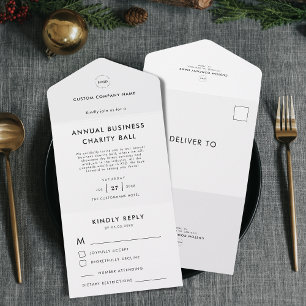 UAwg für Schwarz-weiße Veranstaltungen mit benutze All In One Einladung