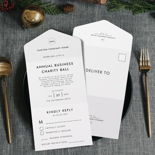 UAwg für Schwarz-weiße Veranstaltungen mit benutze All In One Einladung