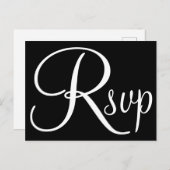 UAwg für Schwarzweißkalligrafie Einladungspostkarte (Vorne/Hinten)