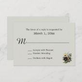 UAWG für Vintage Stiefmütterchen RSVP Karte (Vorne/Hinten)