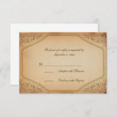 UAWG für Vintages Pergament RSVP Karte (Vorne/Hinten)
