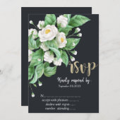 UAwg für weiße Blume Einladung (Vorne/Hinten)