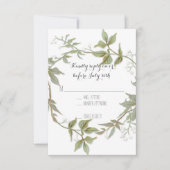 UAWG Garden Foliage Laurel Wreath Rustikale Hochze RSVP Karte (Vorderseite)