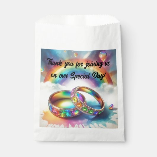UAWG Gay Lesbian Rainbow Rings Favoriten Geschenktütchen (Vorderseite)