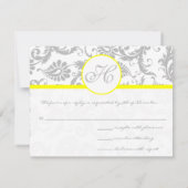 UAwg Gelb/Grau Damaske RSVP Karte (Rückseite)