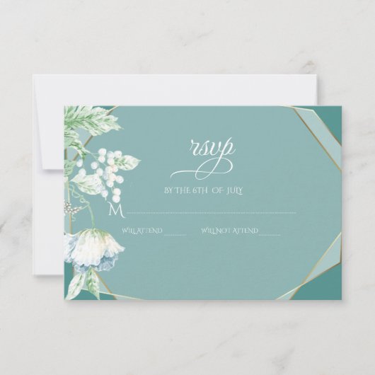 UAWG | Geometrische Wildblumen und Beeren RSVP Karte (Vorderseite)