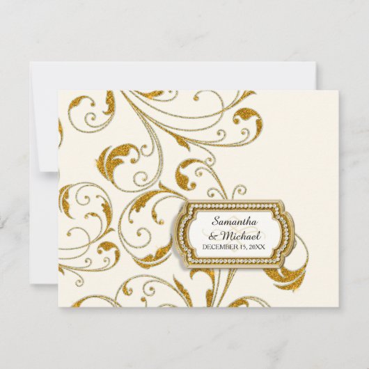 UAWG Glam Old Hollywood Regency Black Krawatte Eve RSVP Karte (Vorderseite)