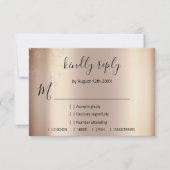 UAWG Glitzer Brautparty Rose Gold Floral RSVP Karte (Vorderseite)