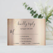 UAWG Glitzer Brautparty Rose Gold Floral RSVP Karte (Stehend Vorderseite)