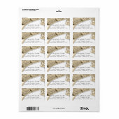 UAWG Glitzer Frame Bridal Wedding Baby Gold Adressaufkleber (Vorne)