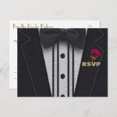 UAWG | Glitzer Tuxedo Einladungspostkarte (Vorne/Hinten)