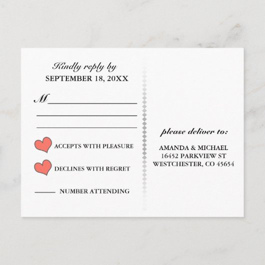 UAWG Glück in der Liebe King Queen Wedding PostCar Einladungspostkarte (Rückseite)