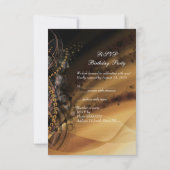 UAWG Gold Black Birthday Party Champagne RSVP Karte (Rückseite)