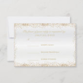 UAWG Gold Confetti und White Satin RSVP Karte (Vorderseite)