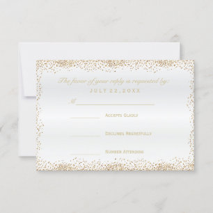 UAWG Gold Confetti und White Satin RSVP Karte