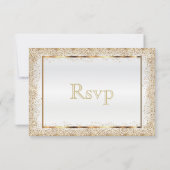 UAWG Gold Confetti und White Satin RSVP Karte (Rückseite)