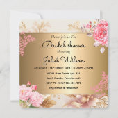 UAWG Gold-Damaskotelett-Brautparty Einladung (Vorderseite)