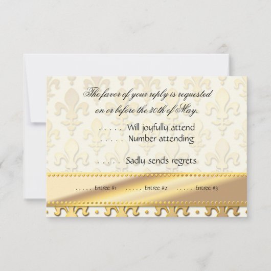 UAWG Gold-Hochzeitstag, Lilie RSVP Karte (Rückseite)