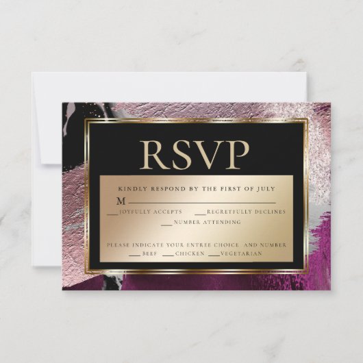 UAwg | Gold Metallic Cassis Texture 2 Einladung (Vorderseite)