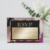 UAwg | Gold Metallic Cassis Texture 2 Einladung (Stehend Vorderseite)