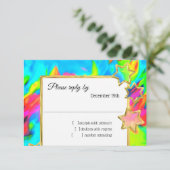 UAWG Gold Star Abstrakt Turquoise Gefärbte Krawatt Einladung (Stehend Vorderseite)