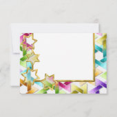 UAWG Gold Star farbenfrohe Damask Einladung (Rückseite)