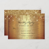 UAWG Gold Tropfen Spark Glitzer Wedding Bridal Sho RSVP Karte (Vorne/Hinten)